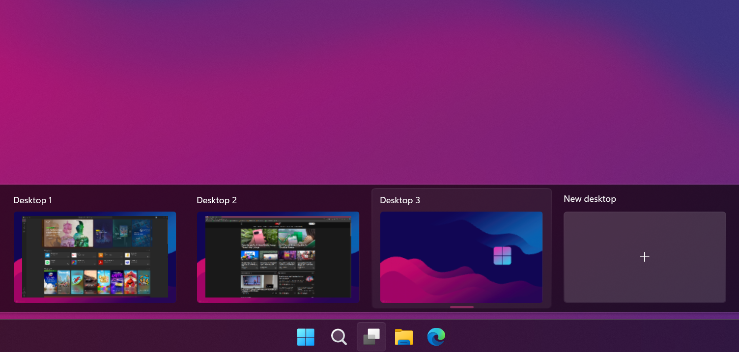 Virtual desktops in Windows 11
